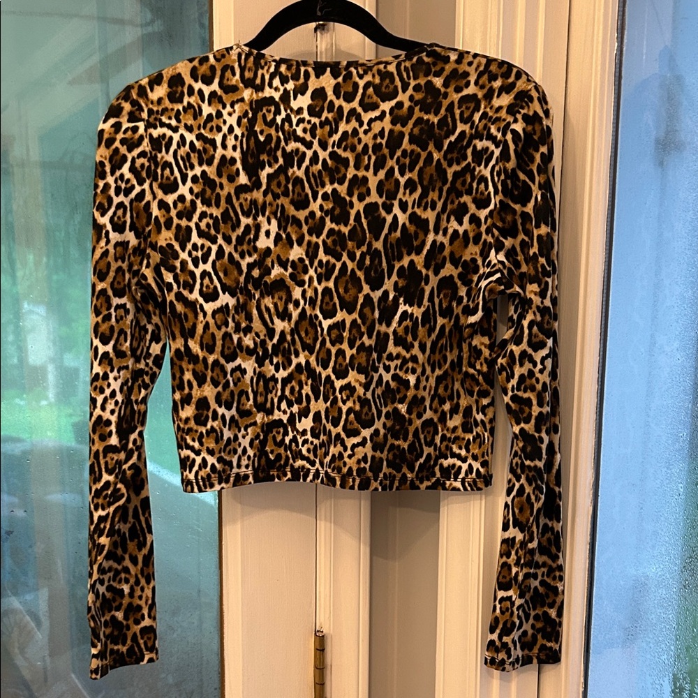 Wayf Animal Print Top with Neutral Tones - Picture 4 of 5